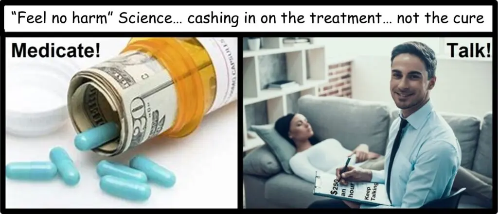 Unfortunately... all science is <b>selling</b>… is making you feel comfortably numb or temporarily happy with pills... or... has you pay dearly... to talk it out.